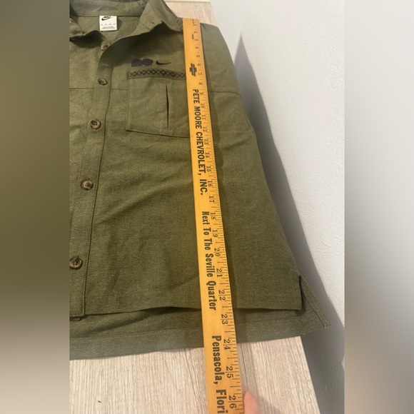 Nike Naomi Osaka Oversized Short-Sleeve Top Olive Green Button Up Tennis Size XS - Picture 6 of 12